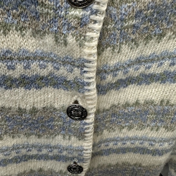 ALPS Wool Blend Fair Isle Style Cardigan Sweater – Size Large - Picture 3 of 7